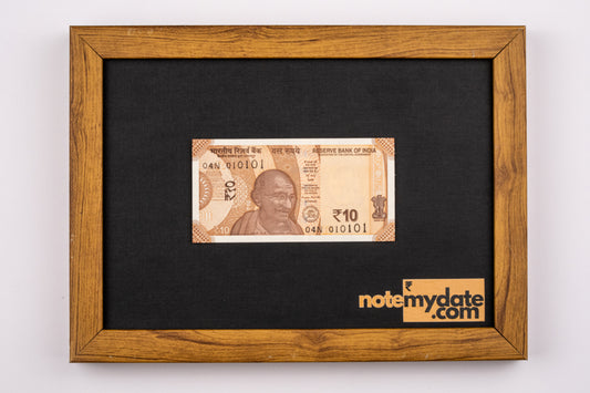 10 Rs, Custom Date Serial Number Currency Note - Signature Series