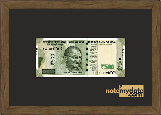 500 Rs, Custom Date Serial Number Currency Note
